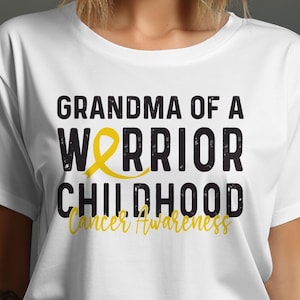 Grandma of a Warrior Svg, Childhood Cancer Awareness Svg Png, Pediatric Cancer Awareness Ribbon Svg Cricut Sublimation