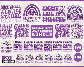 Prematurity Awareness Svg Png Bundle, Preemie Png Bundle, Prematurity Cricut Files, Prematurity Sublimation Designs, Prematurity Bundle Svg