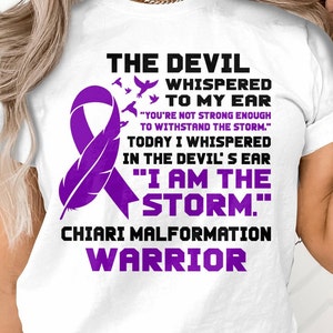 Chiari Malformation Warrior Svg: Purple Ribbon Awareness (Digital Download)