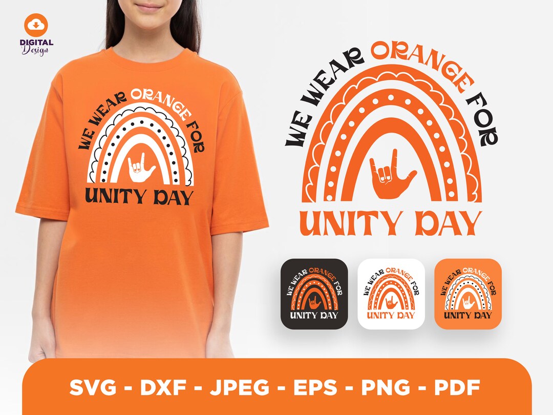 Unity Day Rainbow Svg Png, We Wear Orange for Unity Day Svg, Anti Bully ...