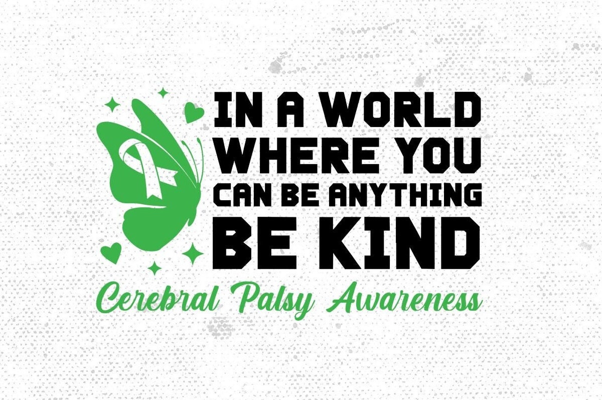 Be Kind Svg Png, Cerebral Palsy Awareness Svg Cricut, Green Ribbon Sublimation Designs