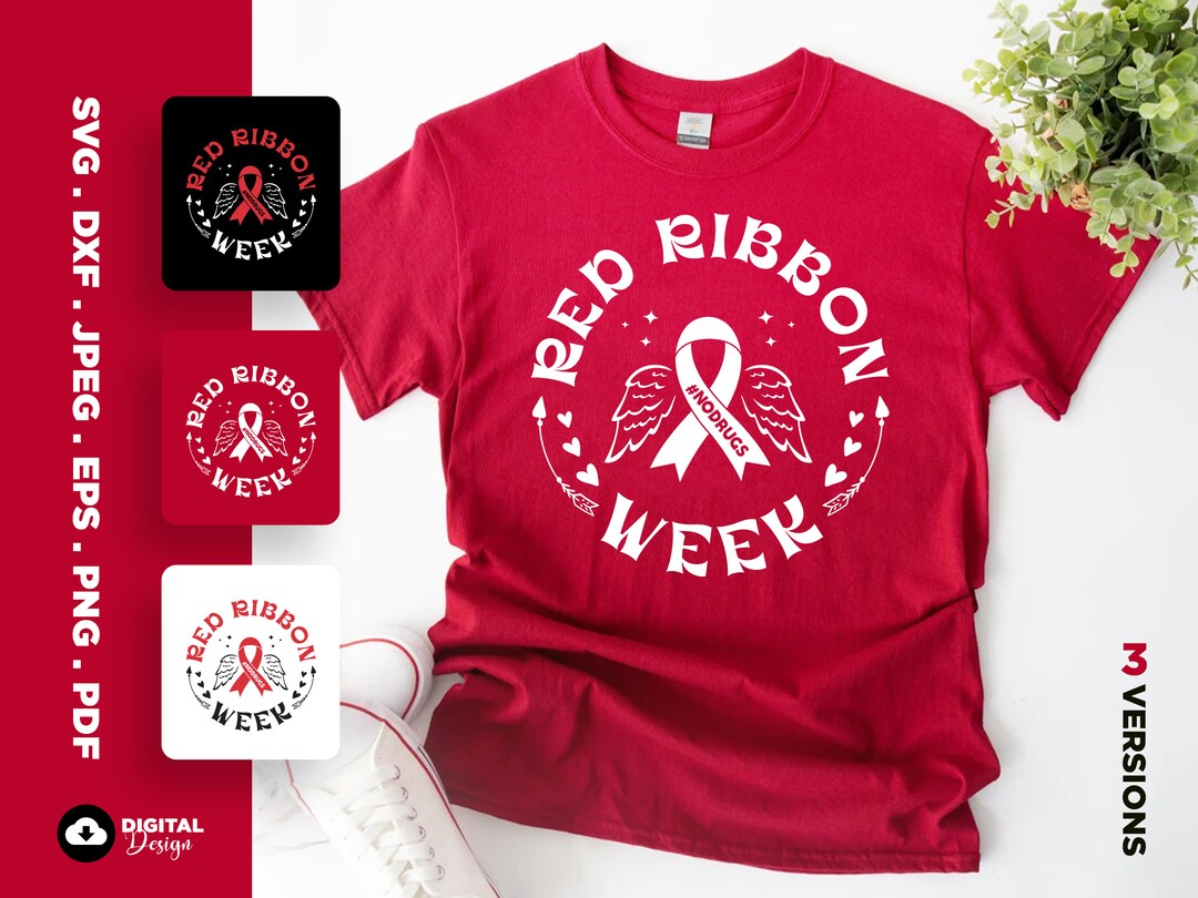 Red Ribbon Week Svg Png, Red Ribbon Week #NODRUGS Svg, Drug Free Svg ...