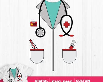 Nurse Costume SVG: Halloween Clipart, Cricut Cut File (Digital Download)
