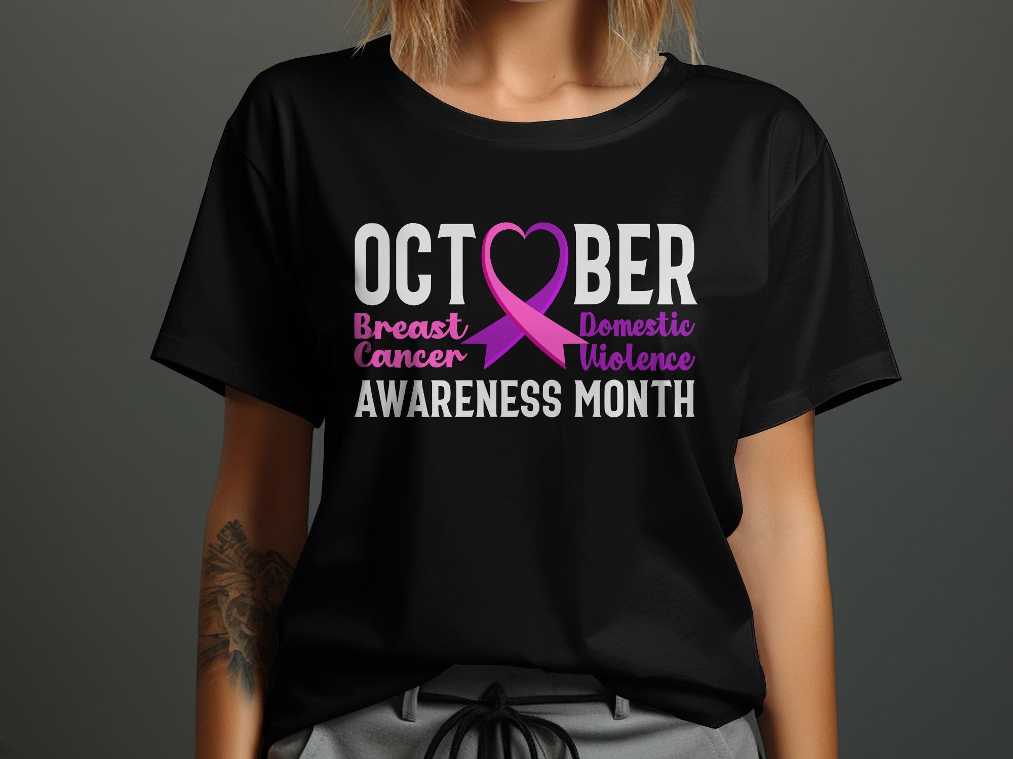 October Breast Cancer Domestic Violence Awareness Month Svg - Etsy