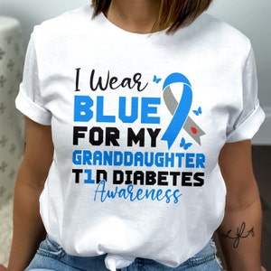 Diabetes Awareness Svg: Blue Ribbon, Granddaughter T1D Design (Digital Download)