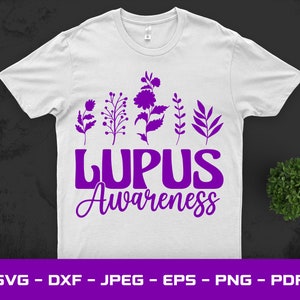 Sensibilisation au lupus Svg, Lupus Svg Png, soutien Lupus ruban violet Svg fichier Cricut Sublimation Design