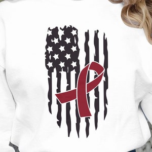 Ribbon Flag Svg Png, Burgundy Ribbon Svg, Multiple Myeloma Cancer Svg, Sickle Cell Awareness Svg Cricut File Sublimation Design