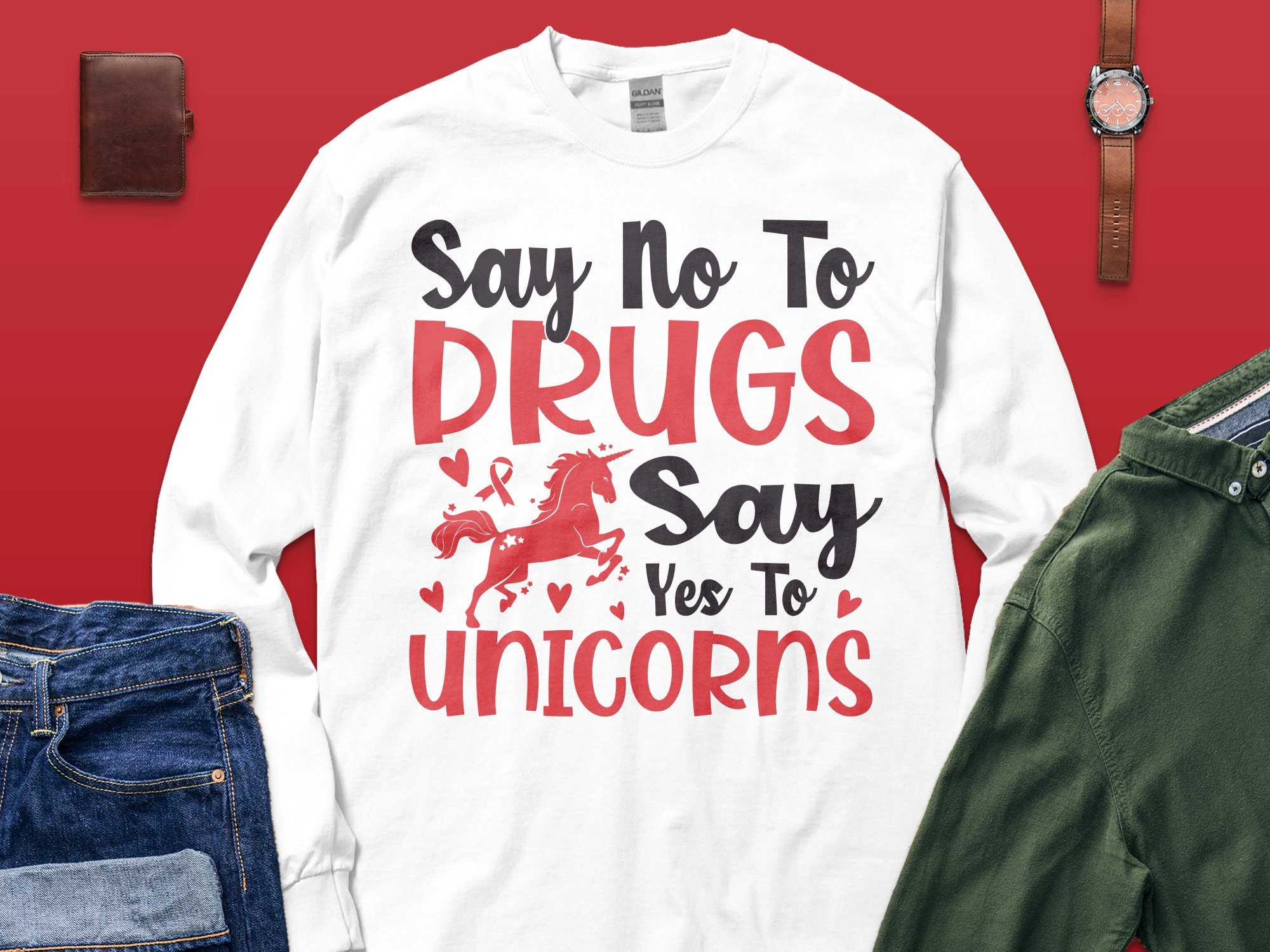 Red Ribbon Week Svg Png Say No to Drugs Say Yes to Unicorns - Etsy