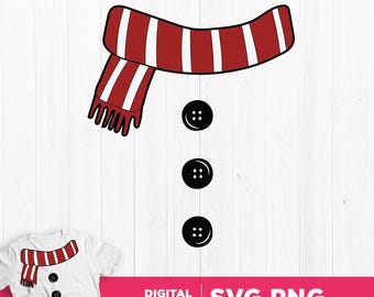 Snowman Costume Svg Png, Christmas Snowman Svg Cricut Cut File, Funny Snowman Scarf Buttons Png Sublimation, Birthday Christmas Costume Svg