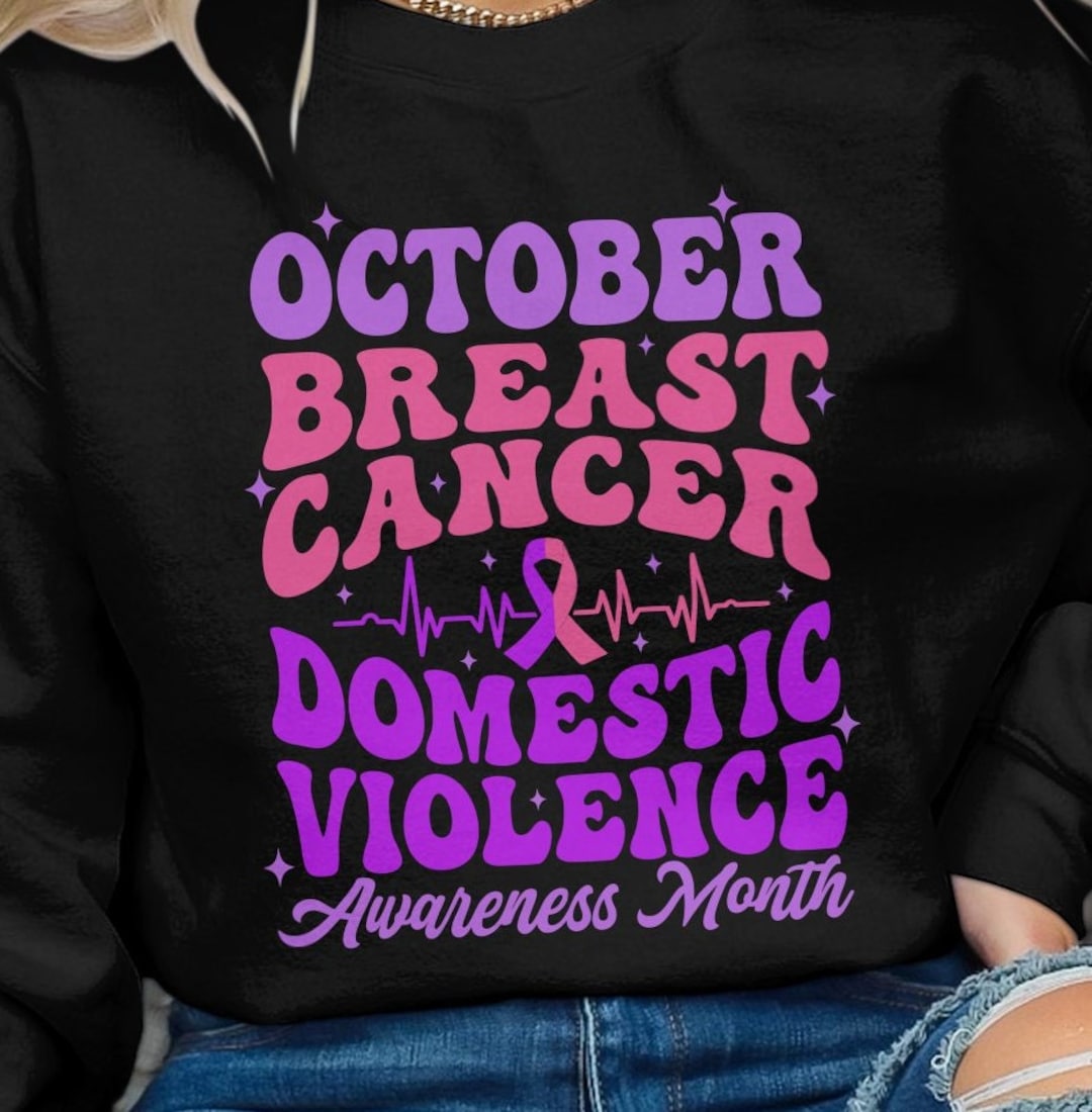 October Breast Cancer Domestic Violence Awareness Month Svg, Retro ...