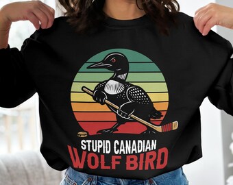 Hockey Stupid Canadian Wolf Bird Svg Png Sublimation