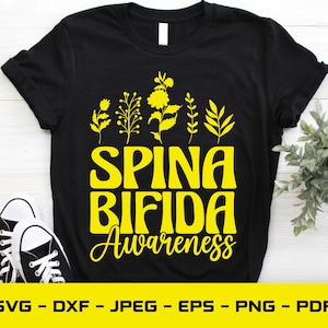 Spina Bifida Awareness Svg, Spina Bifida Svg Png, Yellow Ribbon Svg Cricut Sublimation Design