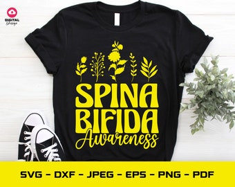 Spina Bifida Awareness Design: Yellow Ribbon Svg, Png, Cricut (Digital Download)