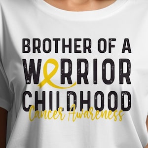 Brother of a Warrior Svg, Childhood Cancer Awareness Svg Png, Pediatric Cancer Awareness Ribbon Svg Cricut Sublimation