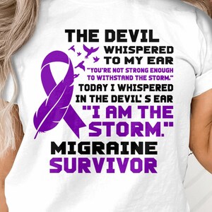 Migraine Survivor Svg, I'm the Storm, Migraine Awareness Svg Png, Purple Ribbon, Chronic Headache Pain Support Svg Cricut Sublimation Design