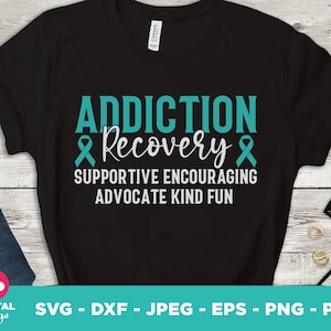 Addiction Recovery Awareness Design: Teal Ribbon SVG PNG (Digital Download)