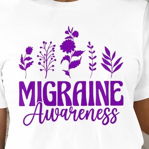 Migraine Awareness Svg, Migraine Svg Png, Purple Ribbon, Chronic Headache Pain Support Svg Cricut Sublimation Design