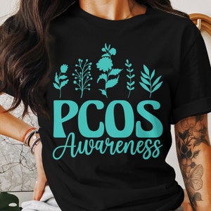 PCOS 啓発 SVG、PCOS 戦士 SVG PNG、卵巣症候群啓発 ティール リボン Cricut ファイル PNG 昇華デザイン