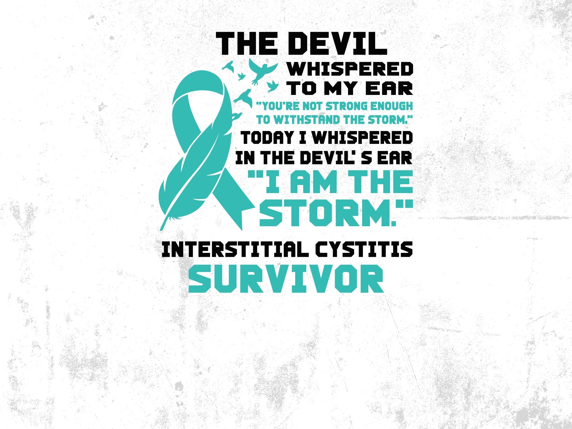 IC Awareness Teal Ribbon SVG: Interstitial Cystitis Survivor (digital ...