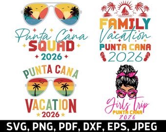 Punta Cana Family Summer Vacation 2026 Svg Png Cricut Personalized Sublimation Designs