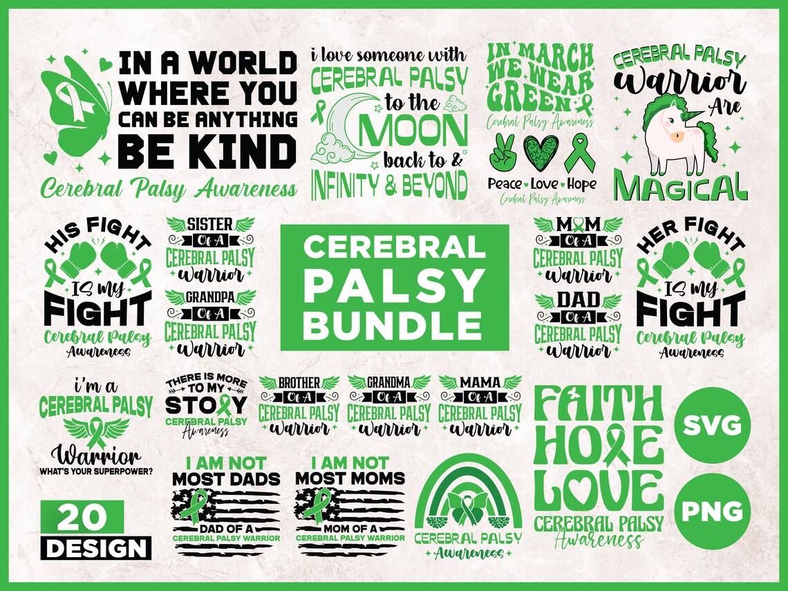 Cerebral Palsy Awareness SVG PNG Bundle: Cricut Cut Files (digital ...