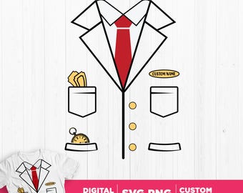 Train Conductor Costume SVG: Railroad Birthday, Cricut Cut File (Digital Download)