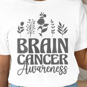 Concientización sobre el cáncer cerebral (Svg/Png): Diseño de lazo gris (Descarga digital)