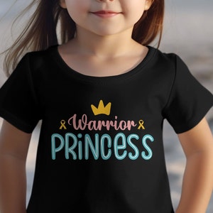 Warrior Princess Svg, Childhood Cancer Awareness Svg Png, Pediatric Cancer Awareness Ribbon Svg Cricut Sublimation