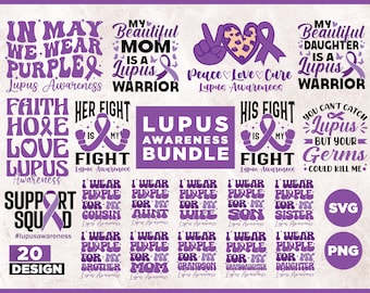 Lupus Awareness SVG PNG Bundle: Cricut & Sublimation Designs (Digital Download)