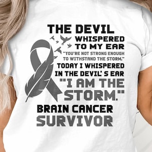 SVG de superviviente de cáncer cerebral: Soy la tormenta, lazo de concientización (descarga digital)