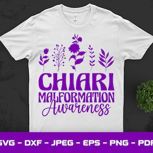 Chiari Malformation Awareness Purple Ribbon SVG PNG (Digital Download)