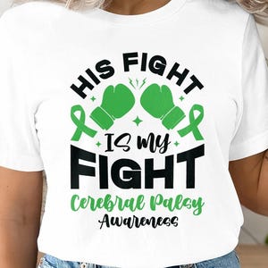 Cerebral Palsy Awareness SVG: His Fight Is My Fight, Green Ribbon (Digital Download)