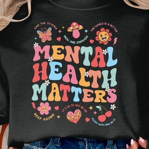 Retro Mental Health Matters Svg Png: Groovy Positive Quote (Digital Download)