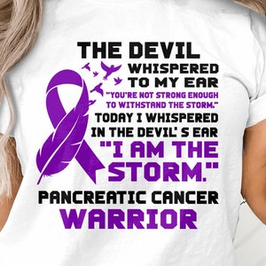 Pancreatic Cancer Warrior Svg, I&#39;m the Storm, Pancreatic Cancer Awareness Svg Png, Purple Ribbon Cricut Cutting File Png Sublimation Design