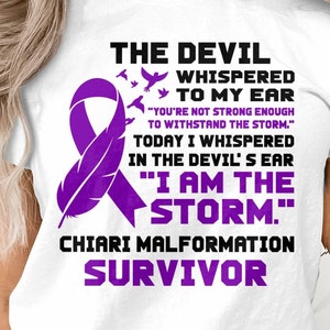 Chiari Malformation Survivor SVG: Purple Ribbon Awareness (Digital Download)
