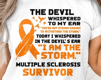 Multiple Sclerosis Survivor SVG: Orange Ribbon Awareness (Digital Download)