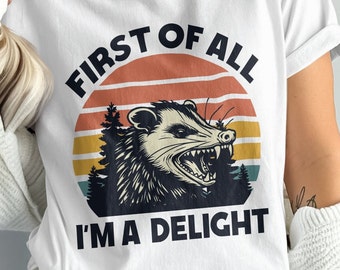 Funny Opossum Sarcastic Design: Retro T-Shirt SVG PNG (Digital Download)