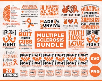 MS Awareness SVG PNG Bundle: Multiple Sclerosis Warrior Designs (Digital Download)