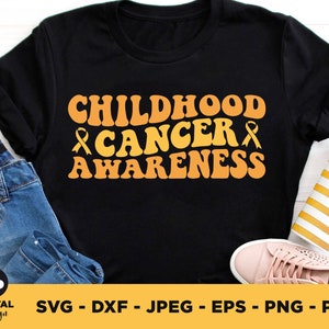 Rétro Childhood Cancer Awareness Svg, Childhood Cancer Awareness Svg Png, Pediatric Cancer Awareness Ribbon Svg Cricut Sublimation