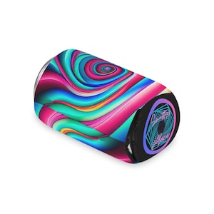 Hypnotic Smutty&#39;s Place Can Cooler, Can koozie, coozie, can holder, spirals, hypnosis, Smutty&#39;s Place, Smutgrrl, Smutty