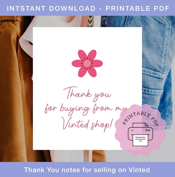 Biglietti di ringraziamento del venditore Vinted: disegni floreali