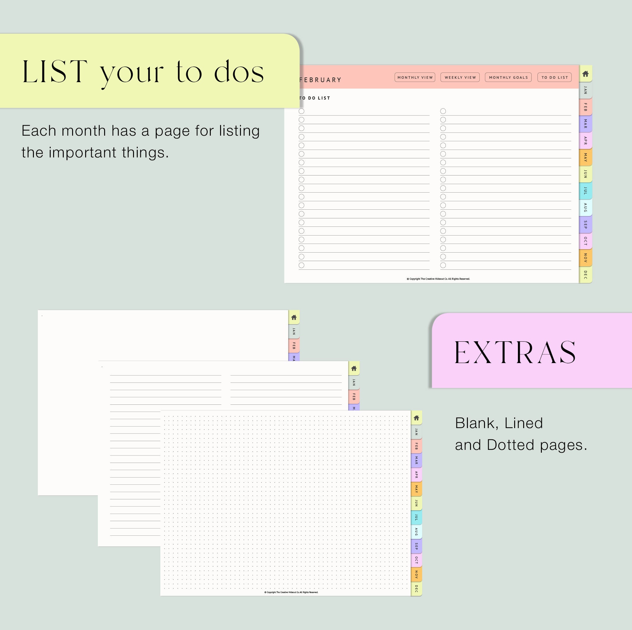 MINIMALIST 2024 Digital Planner for Ipad, Goodnotes Android. Undated ...