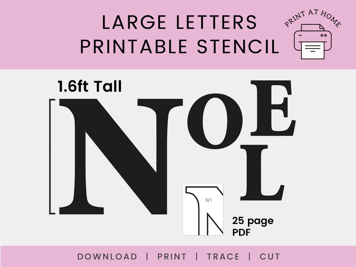 Christmas Stencil Printable NOEL Christmas Silhouette Decor - Etsy