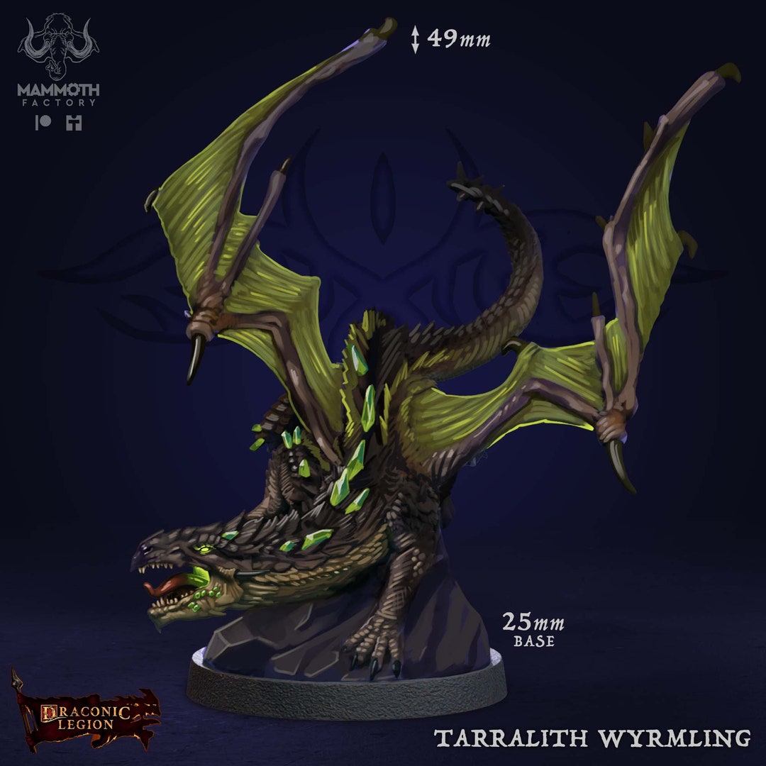Miniature Résine Dragon Tarralith - Abominables Bêtes, Pour Donjons & Dragons, Pathfinder (Mammouth Usine)