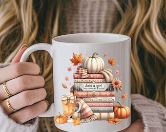 Fall Book Lover Mug: Pumpkin Latte Design