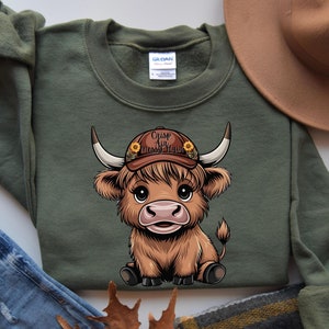 Highland Cow Sweatshirt, Highland Cow Crewneck, Highlands Cows, Western Crewneck, Highland Cow Shirt, Cute Cow Shirt, Gift for Her, Fall Tee