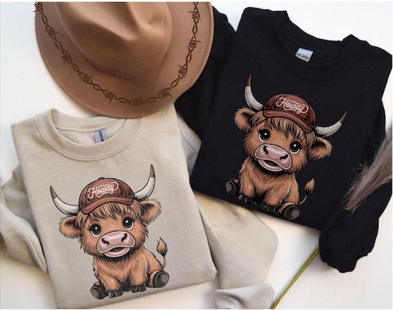 Highland Cow Shirt, Highland Cow Sweatshirt, Highlands Cows, Western Crewneck, Highland Cow Shirt, Cute Cow Shirt, Gift for Her, Fall Shirt