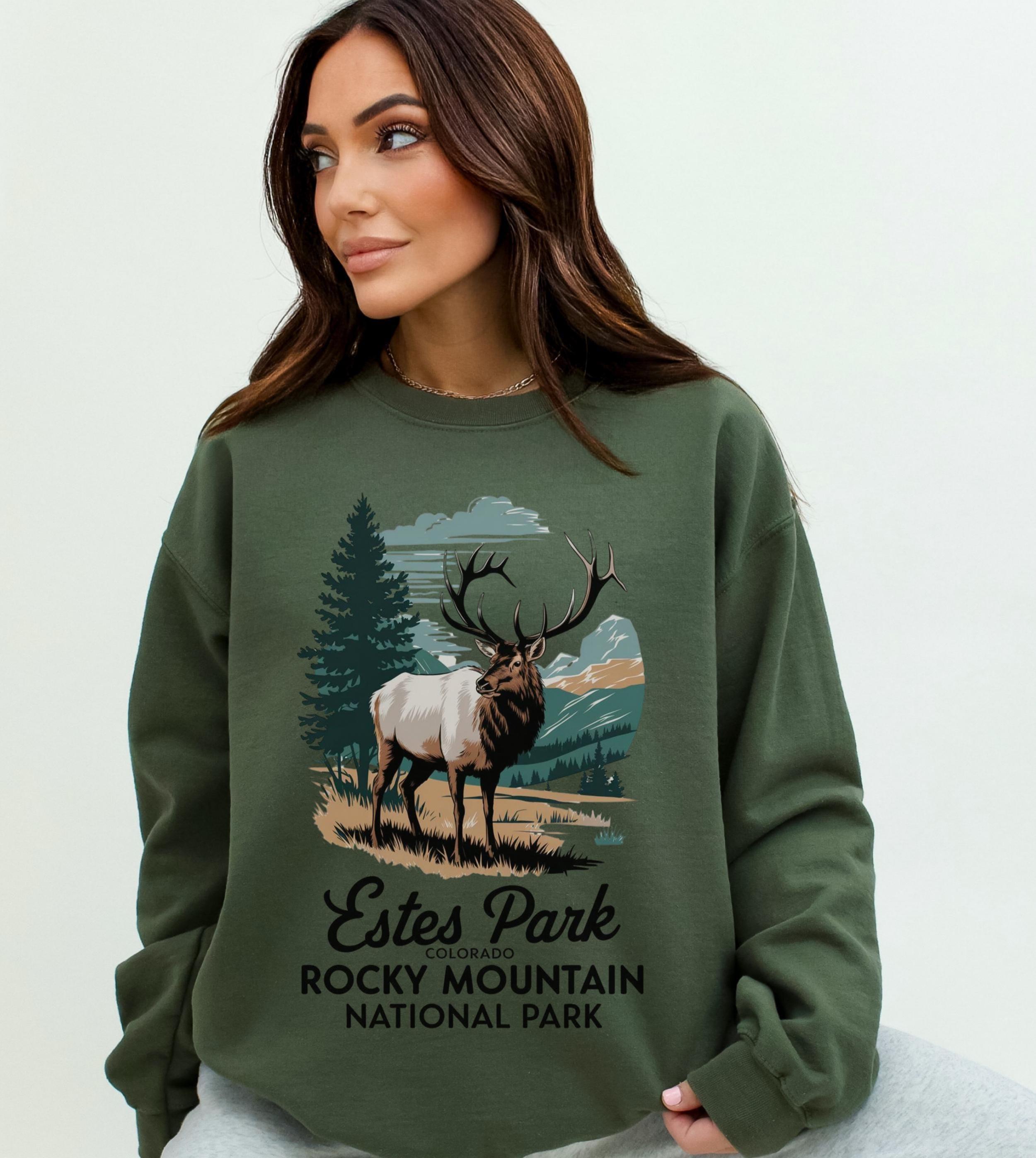 Estes Park Sweatshirt: Retro Rocky Mountain National Park Crewneck