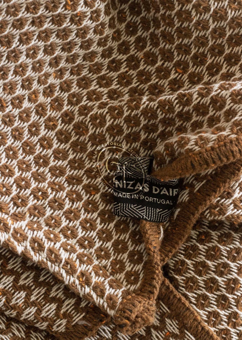 Modern Tradicional Portuguese Blanket | Cotton Bed Cover | Sofa Coverlet | Sustainable Home Decor | Woven Covering Made in Portugal image 8