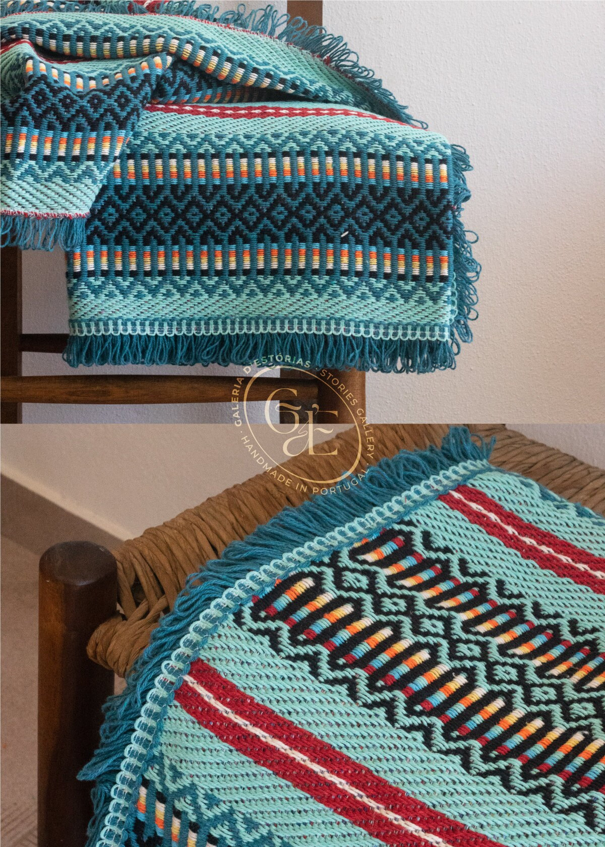 Modern Tradicional Portuguese Blanket | Cotton Bed Cover | Sofa Coverlet | Sustainable Home Decor | Woven Covering Made in Portugal